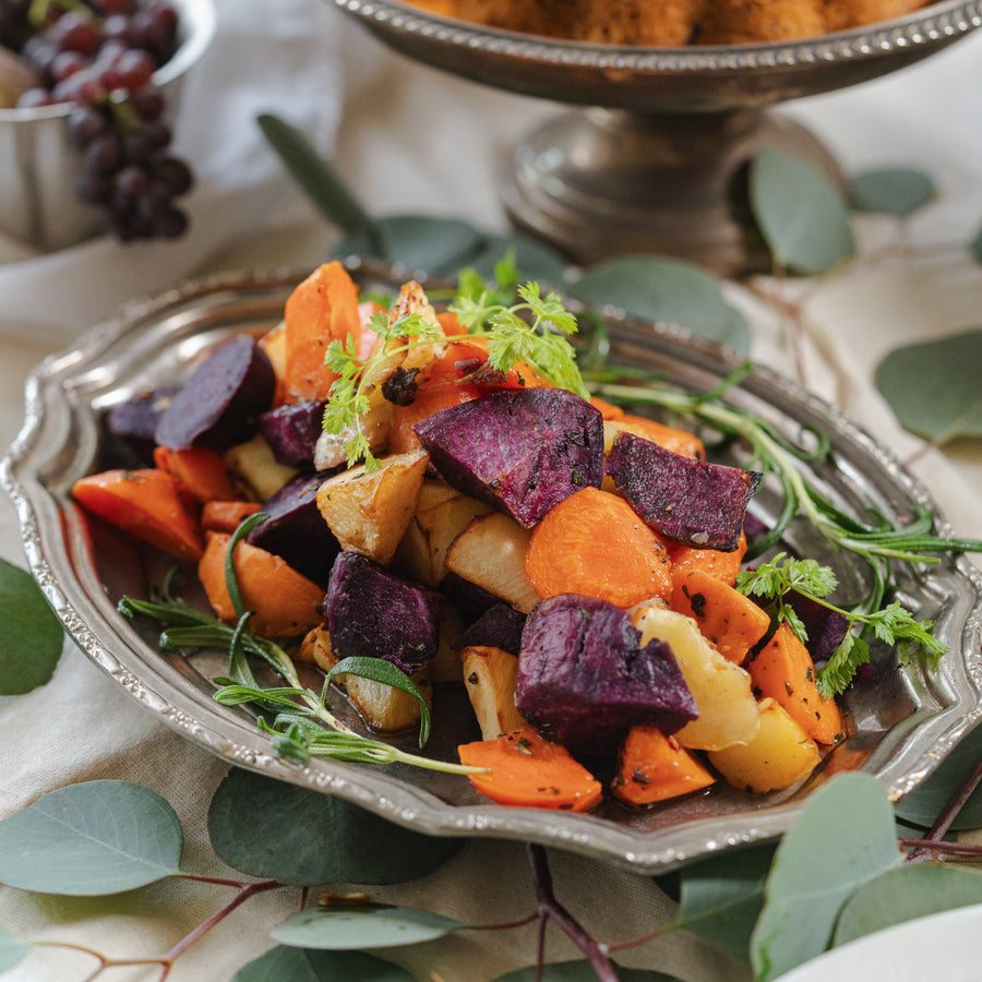 Roasted Root Vegetables (Carrot, Parsnip and Purple Sweet Potato)