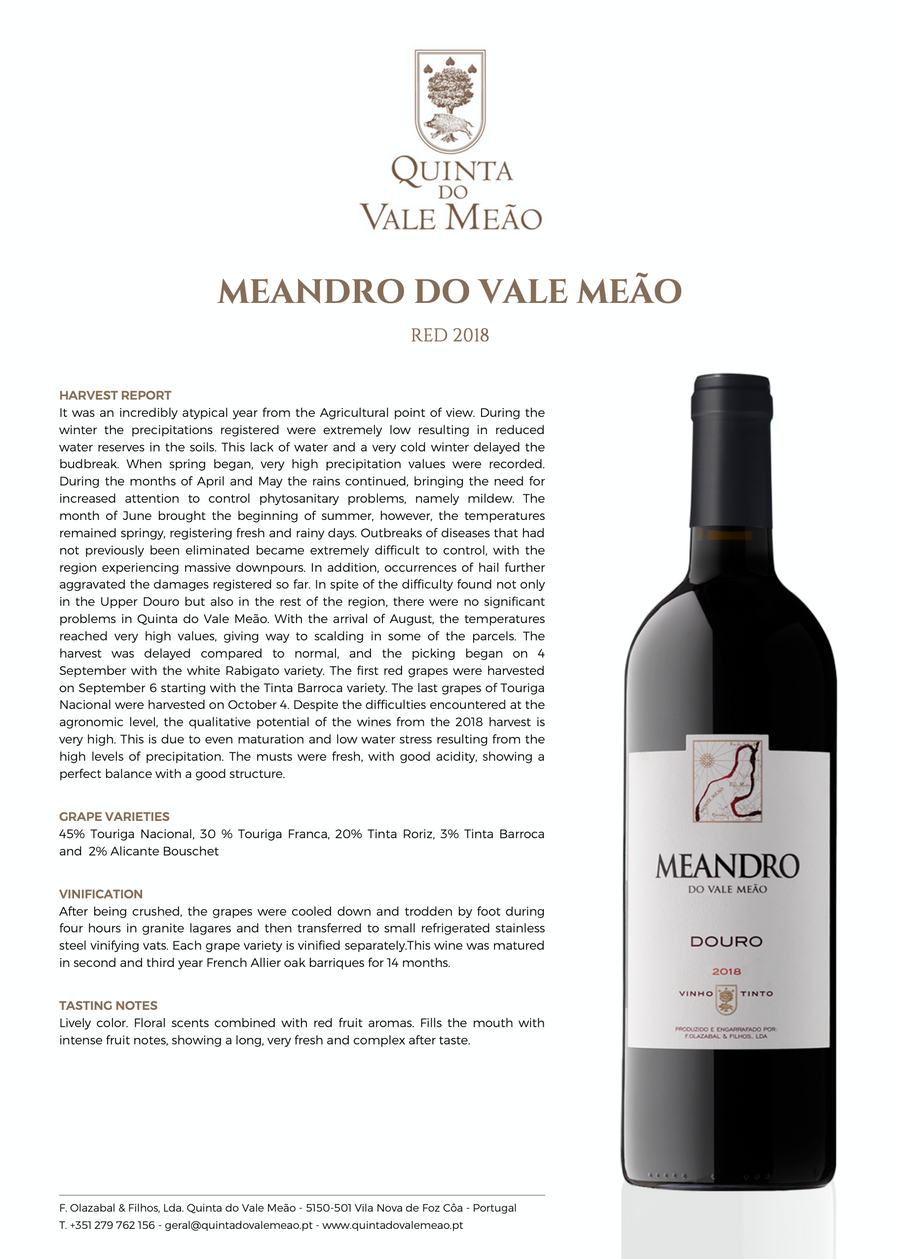 Quinta do Vale Meao 'Meandro' Touriga Blend